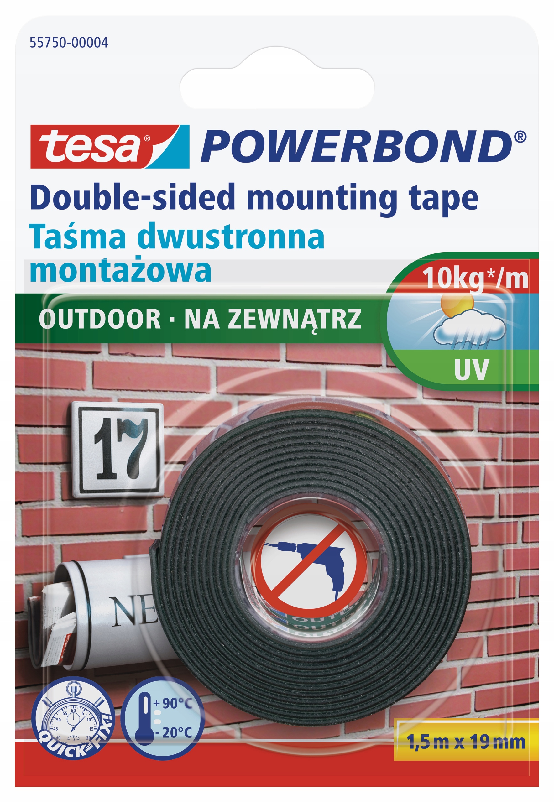 

Dwustronna taśma montażowa tesa na zewnątrz 1,5m