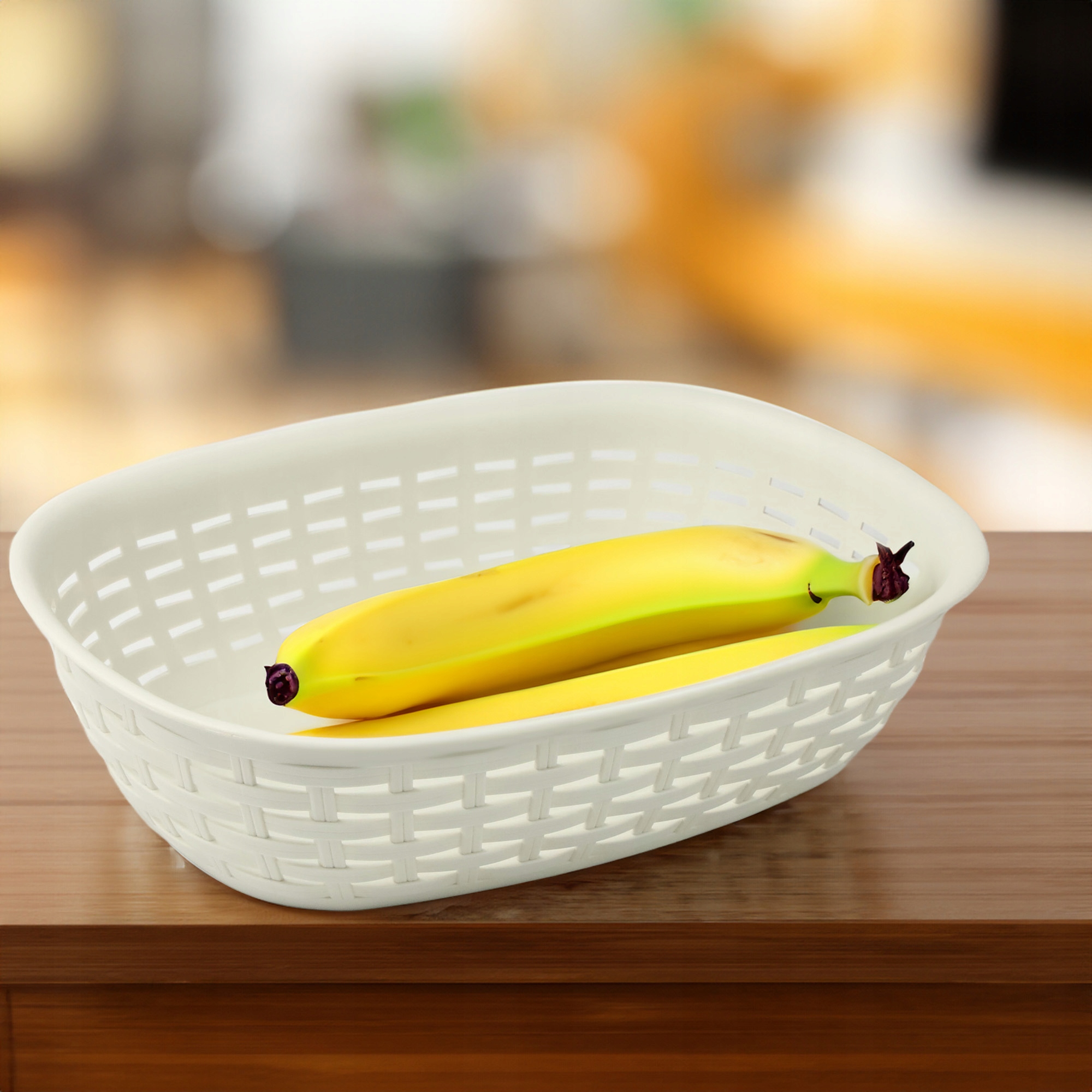 KOSZYK RATAN ECRU NA PIECZYWO OWOCE POJEMNIK ORGANIZER DO PRZECHOWYWANIA