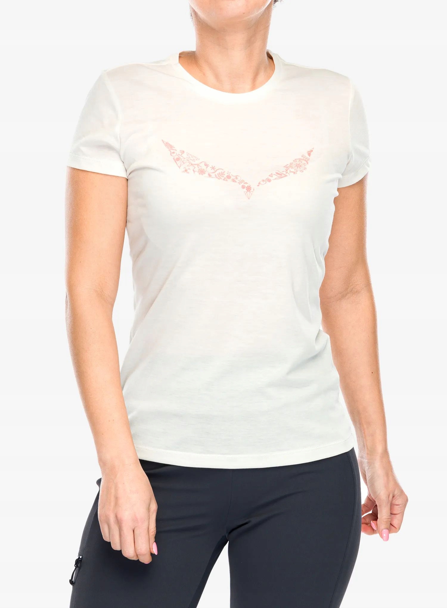 Dámská trička Salewa Solid Dry S/s Tee bílá 32 (xxs)