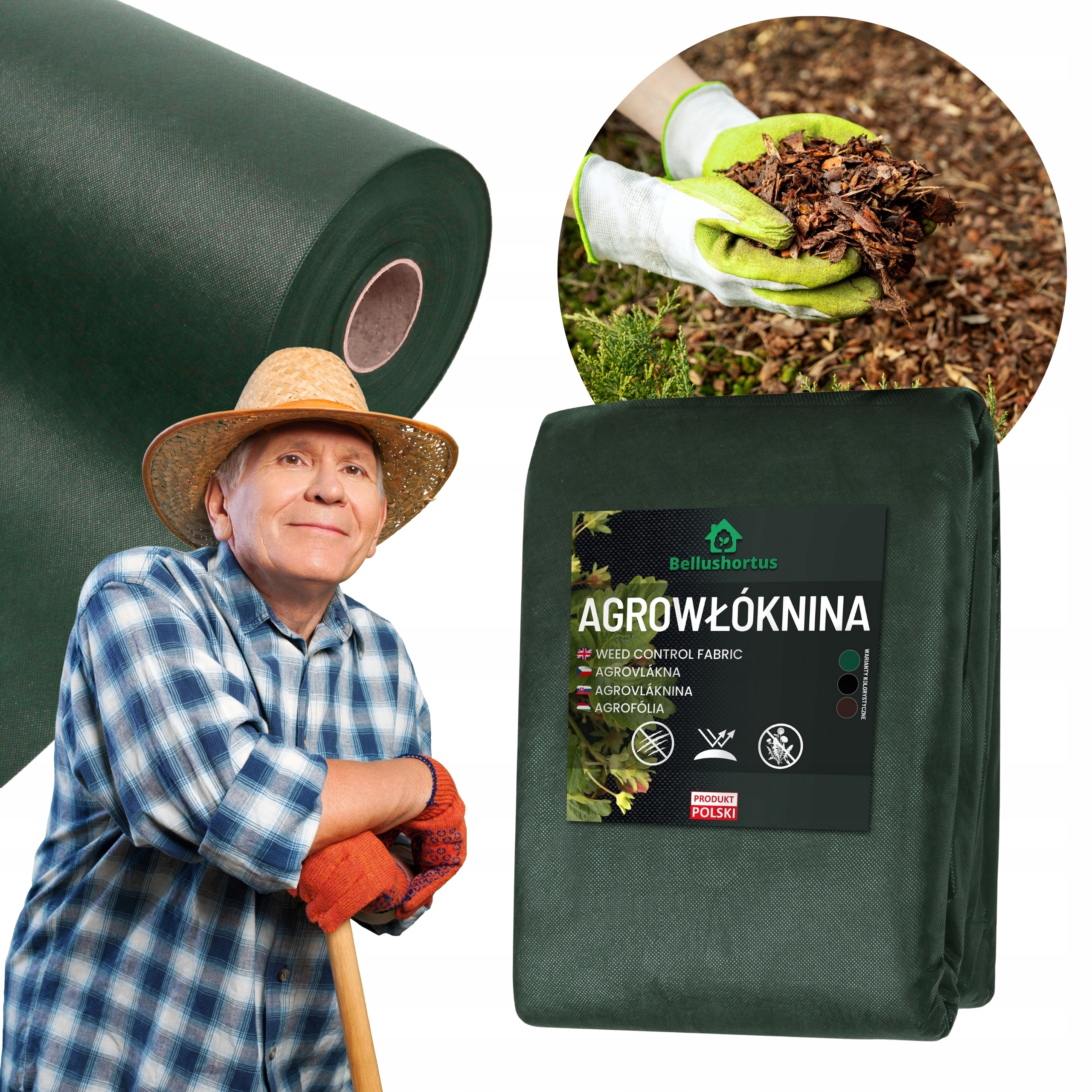 Agrowłóknina Zielona Uv 1,6m 150g/m² 20m Na Chwasty Ściółkująca Mocna