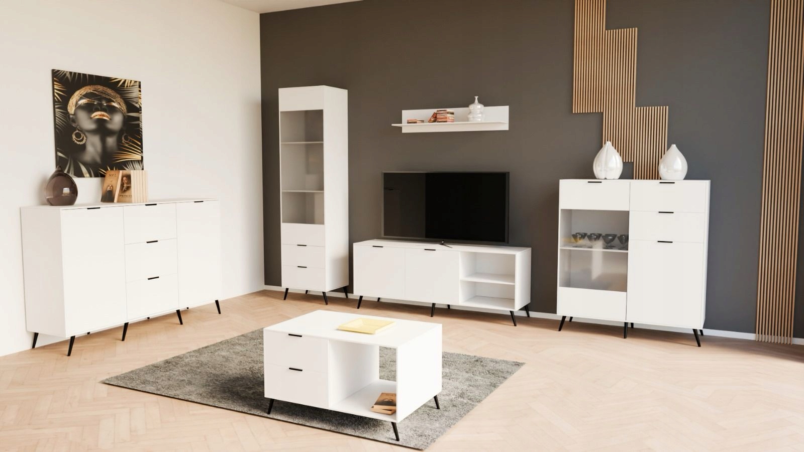 Komoda Lozanne 2D2S - Biały Mat Kolor frontów biały