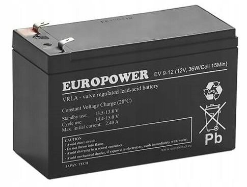 Akumulátor Agm Europower řady Ev 12V 8Ah C10 (Životnost 6-9 let) T1