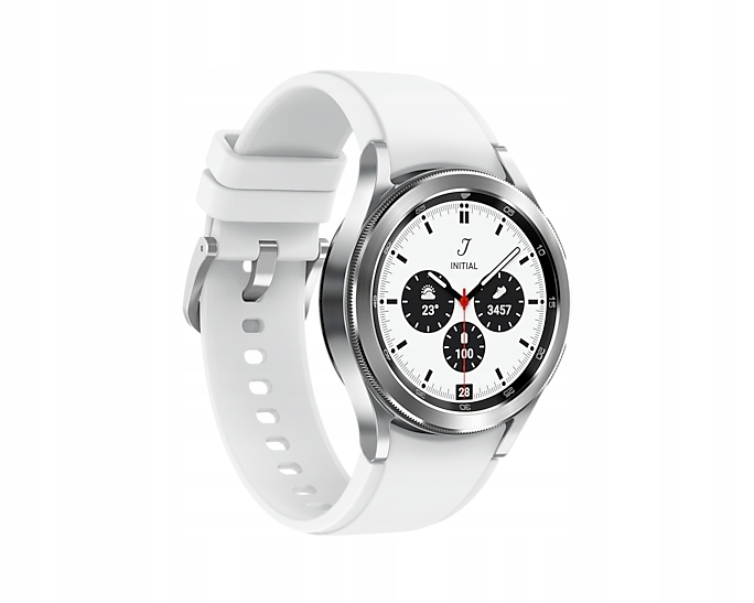 Samsung Smartwatch Galaxy Watch4 Classic Srebrny Z Białym Paskiem 42mm