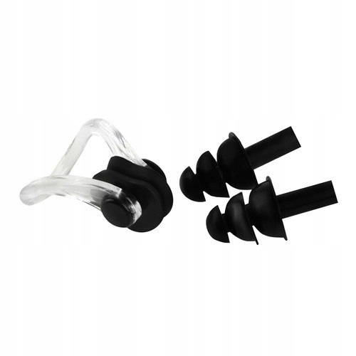 OKULARY PŁYWACKIE + AKCESORIA ZATYCZKI DO USZU NOSA ETUI Kolor dominujący czarny