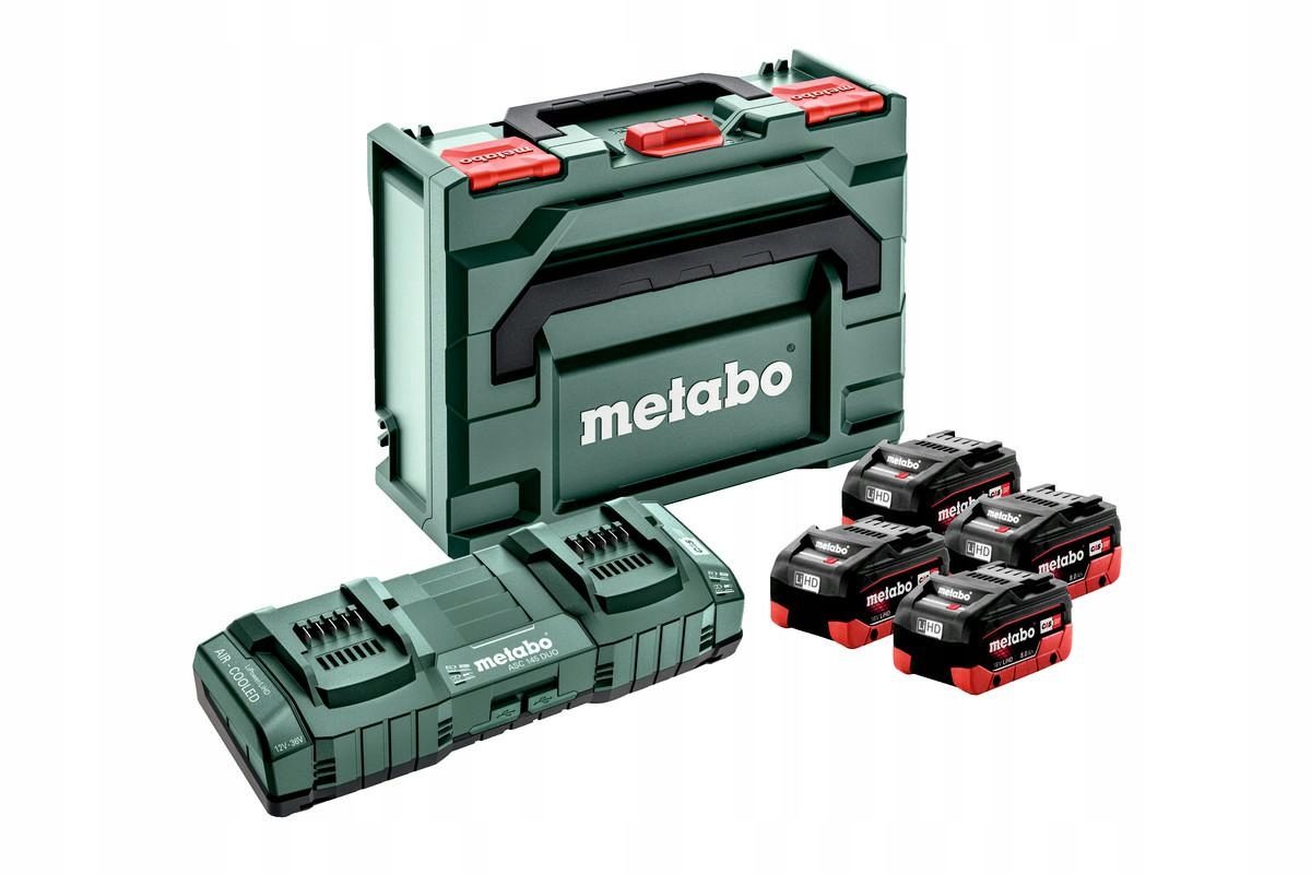 Metabo 4 X Akumulátor 18V 8,0Ah Lihd Nabíječka. Napájecí Sada