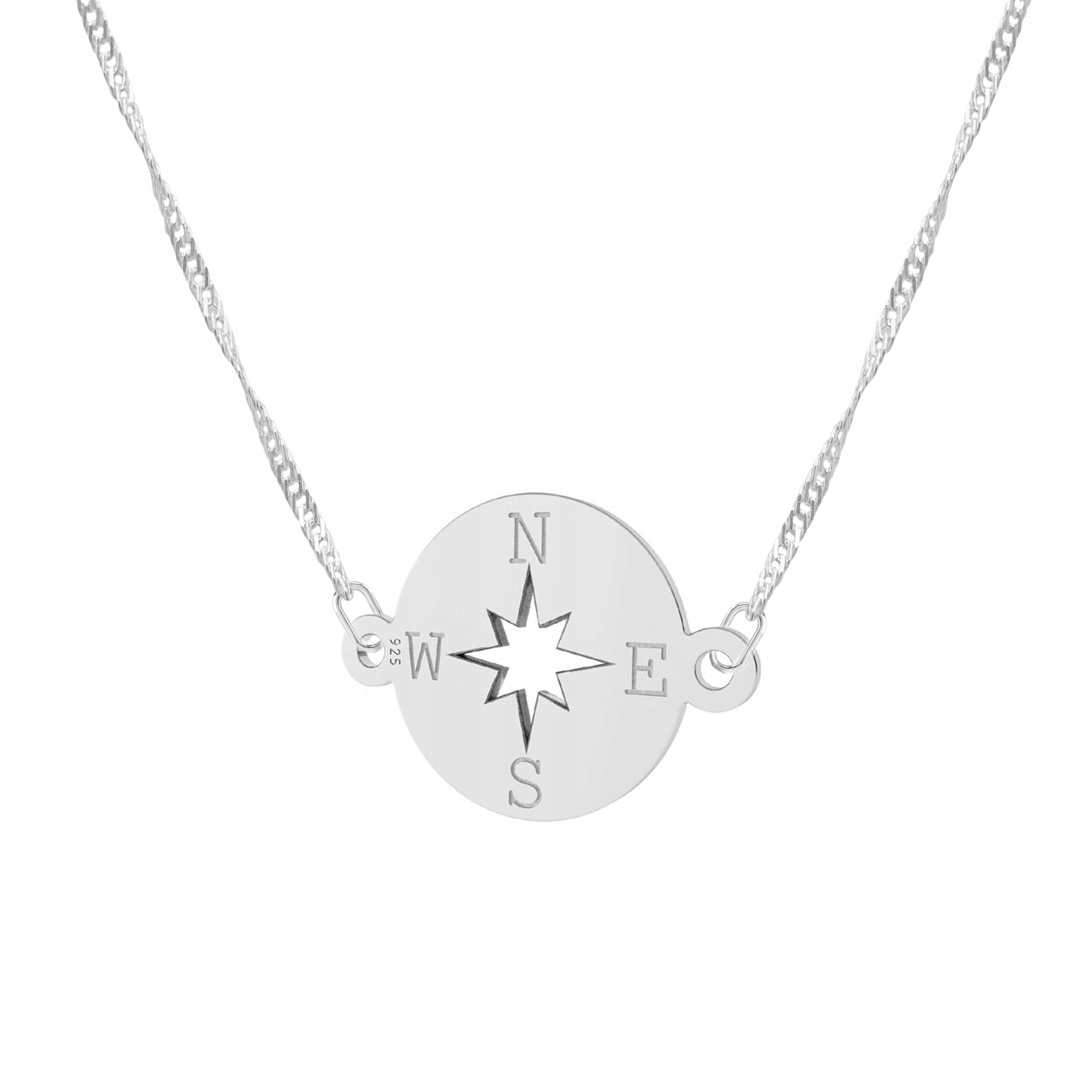 Stříbrný řetízek náhrdelník 925 Kompas