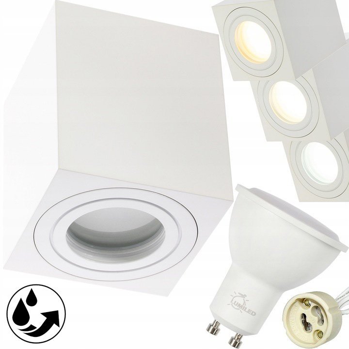 

Lampa Kwadrat Sufitowa Spot Tuba Led GU10 IP44