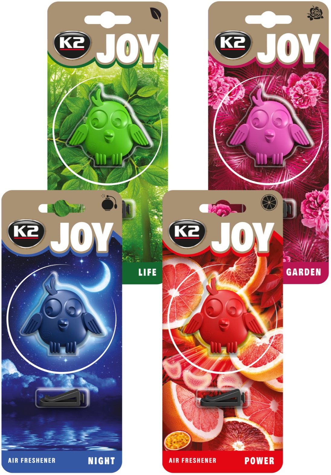 

K2 Joy Zapach samochodowy do kratki zestaw 4 szt