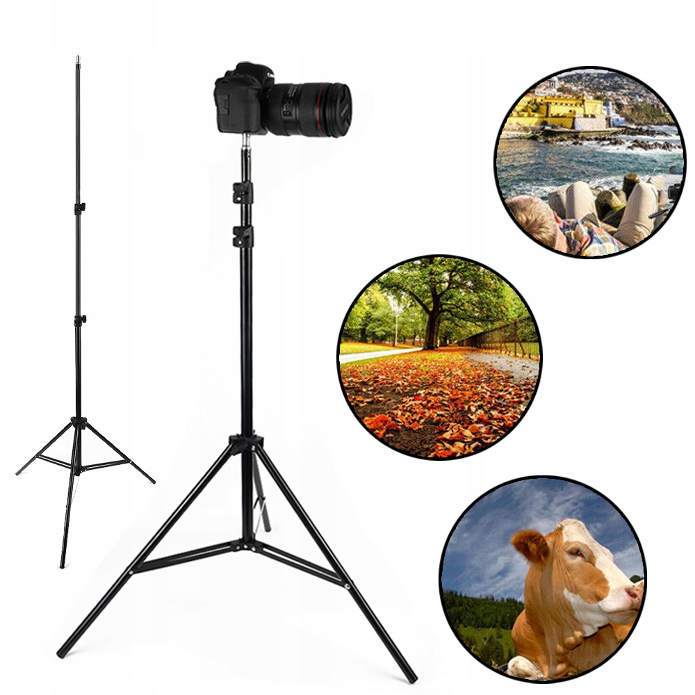 SOLIDNY STOJAK STATYW OŚWIETLENIOWY ROZŁOŻONY 2 M DO LAMPA STUDYJNA LED Kod producenta Trójnożny statyw oświetleniowy
