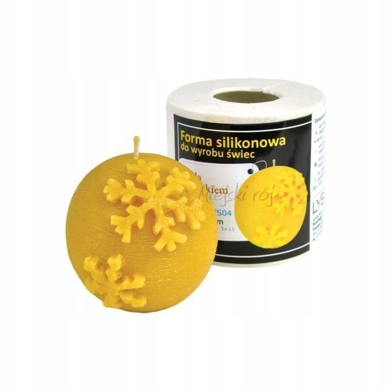 Silikonová forma na výrobu svíček ozdoba koule se sněhovou vločkou