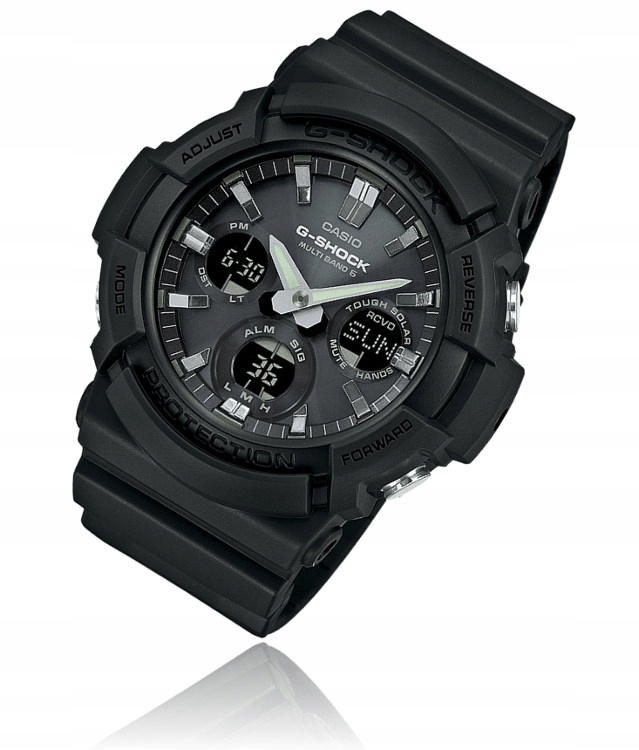 Černé sportovní hodinky Casio G-shock GAW-100B Solar Box Gravírování bonus
