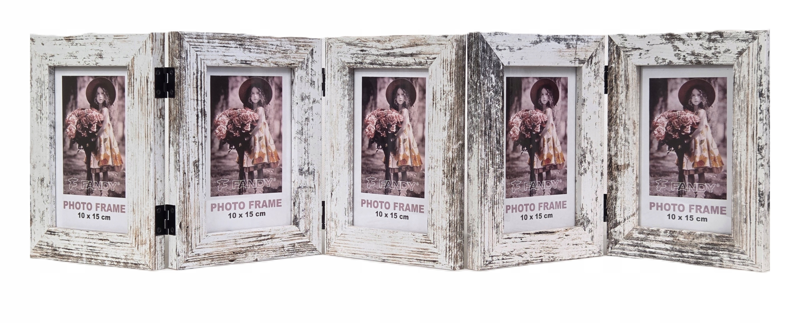 Galeria multirama Narvik 1 na fotografie 10x15 cm Pion skládací 5 rámečků Bílá