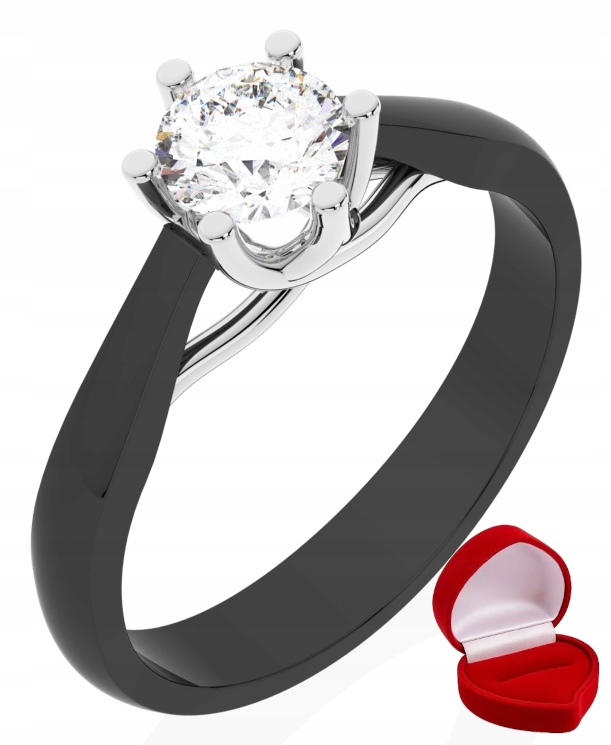 Zlatý Prstýnek 585 14k Brylant Lab 0,50 ct Černé Zlato R22