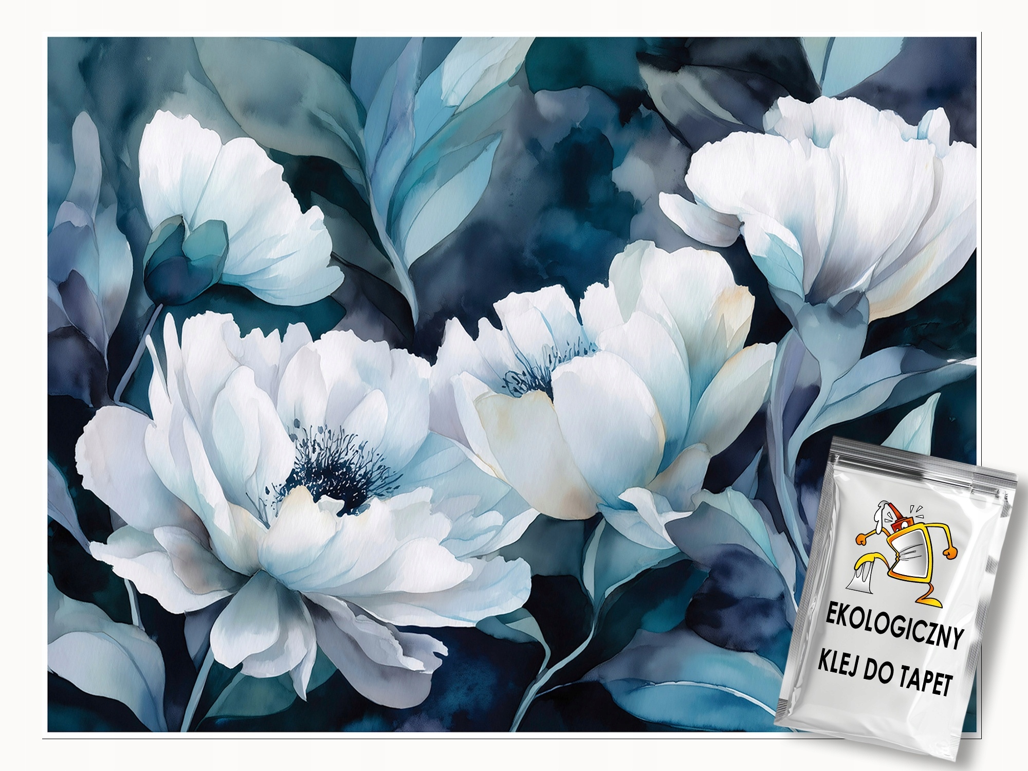 Fototapeta Modré Květiny Bílá Ložnice Obývací Pokoj Tapeta Flizelina 250x175