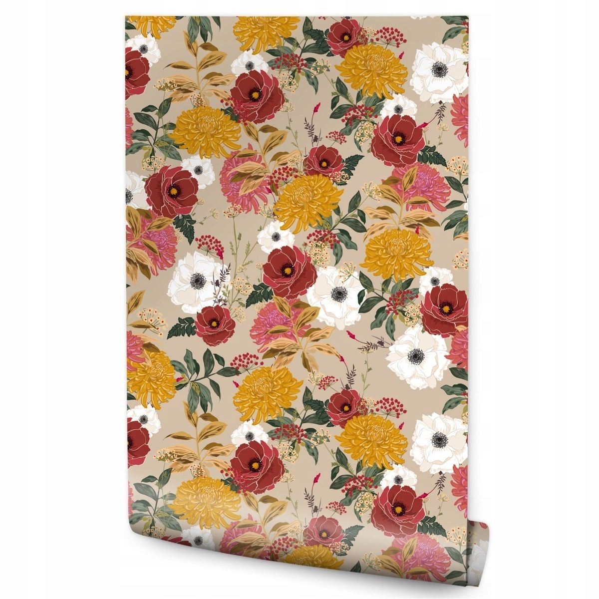 Tapeta V roli Květiny Vintage styl Pivoňky Ozdoba