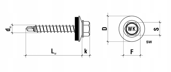 Wkręty farmer d/d 4,8x35mm RAL 7024 250szt. KLIMAS Kod producenta WFD-48035-7024
