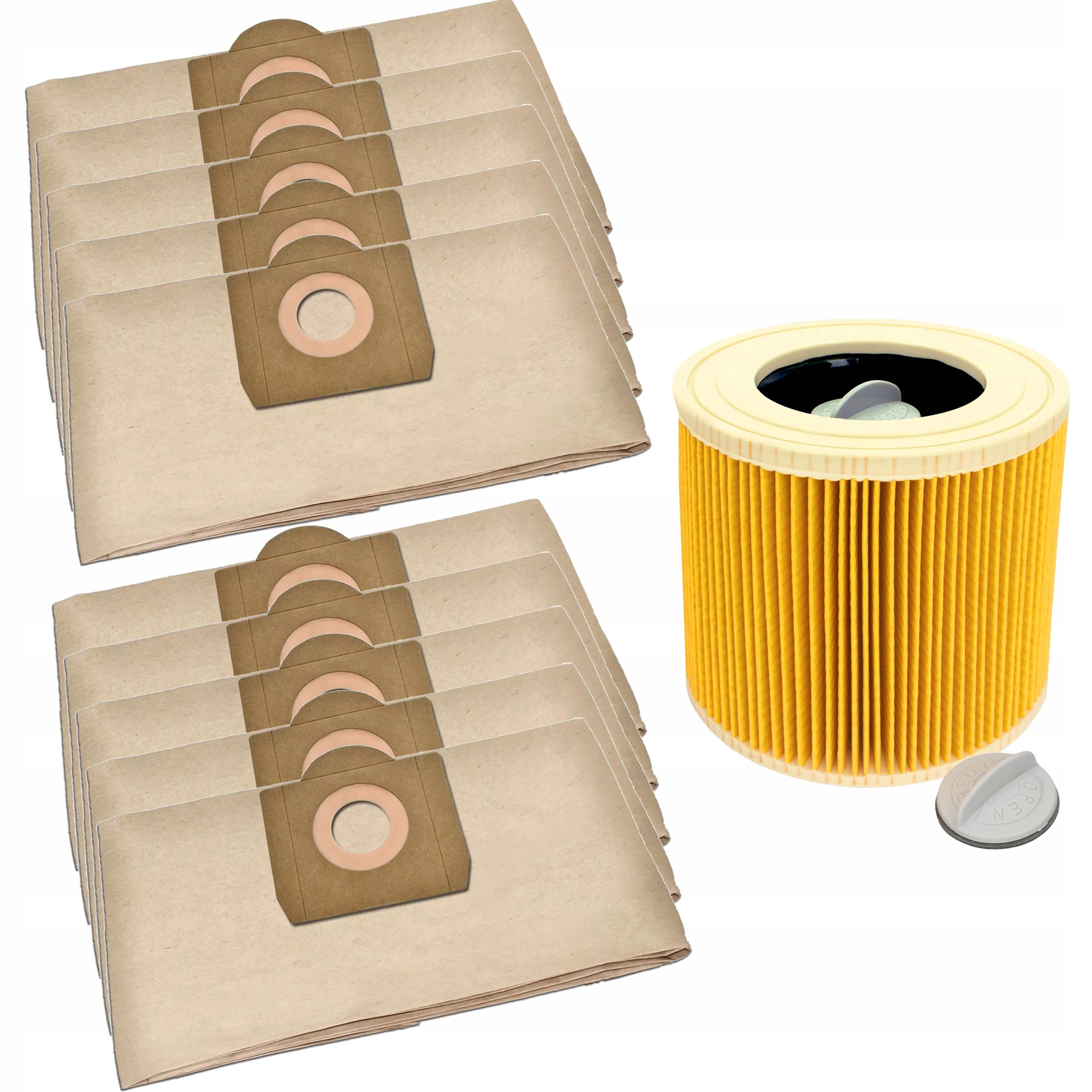 

10x Worki Filtr Do Odkurzacza Karcher Wd 3.200