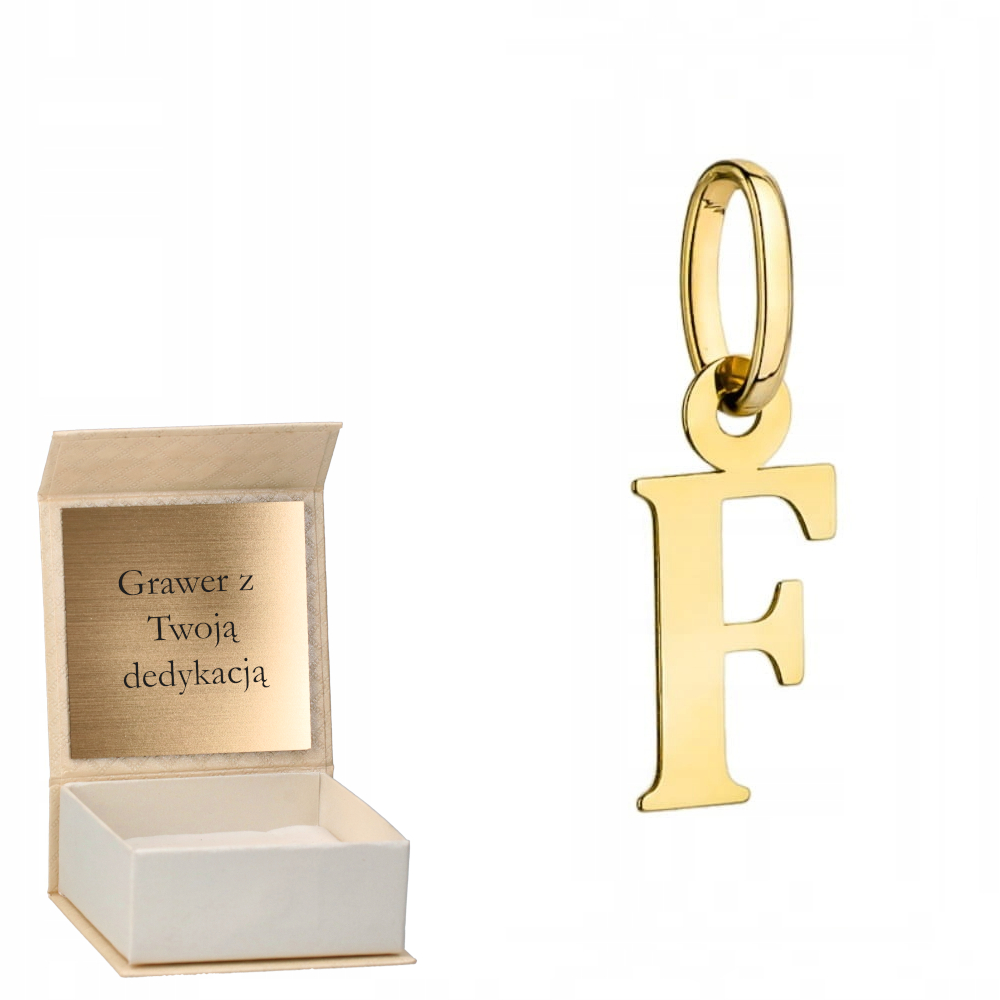 Zlatý přívěsek Písmeno F zlato ryzost 585 Gravírování