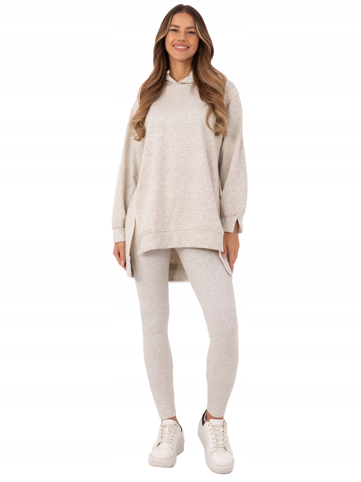 Komplet damski casualowy Legginsy damskie Bluza z kapturem