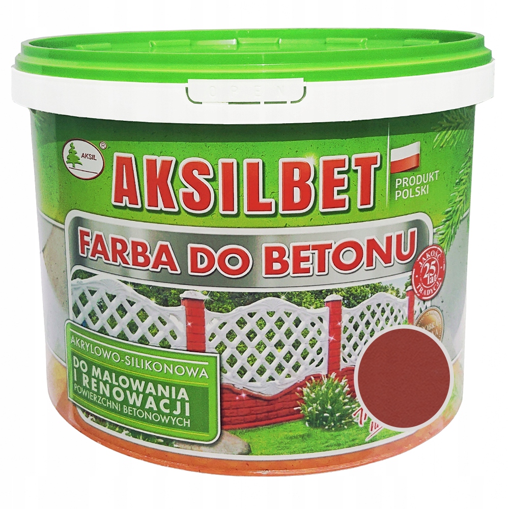 Farba do betonu Aksil Aksilbet Czerwony 5L