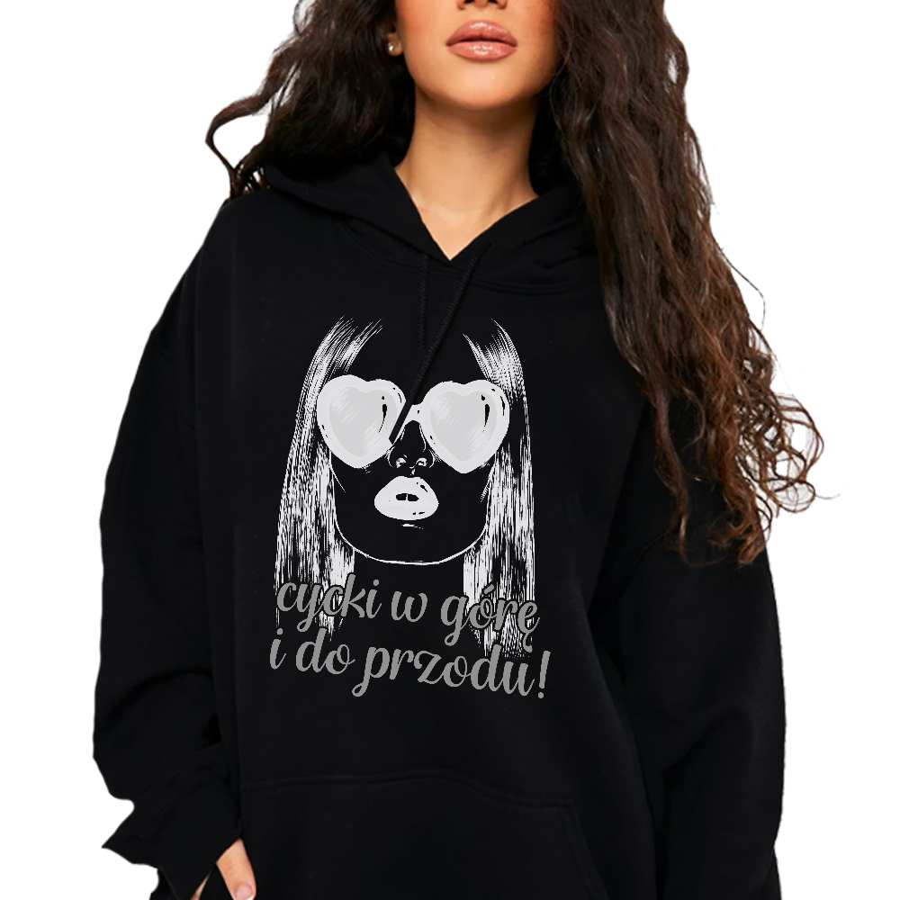 Mikina S Kapucí Hoodie Módní Kozy Nahoru A Vpřed Ženská Motivace M