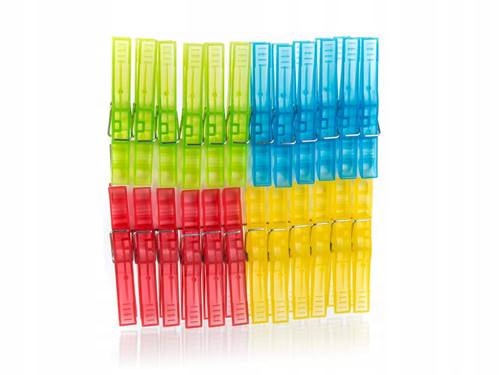 

Zestaw plastikowych spinaczy do bielizny, 24 szt