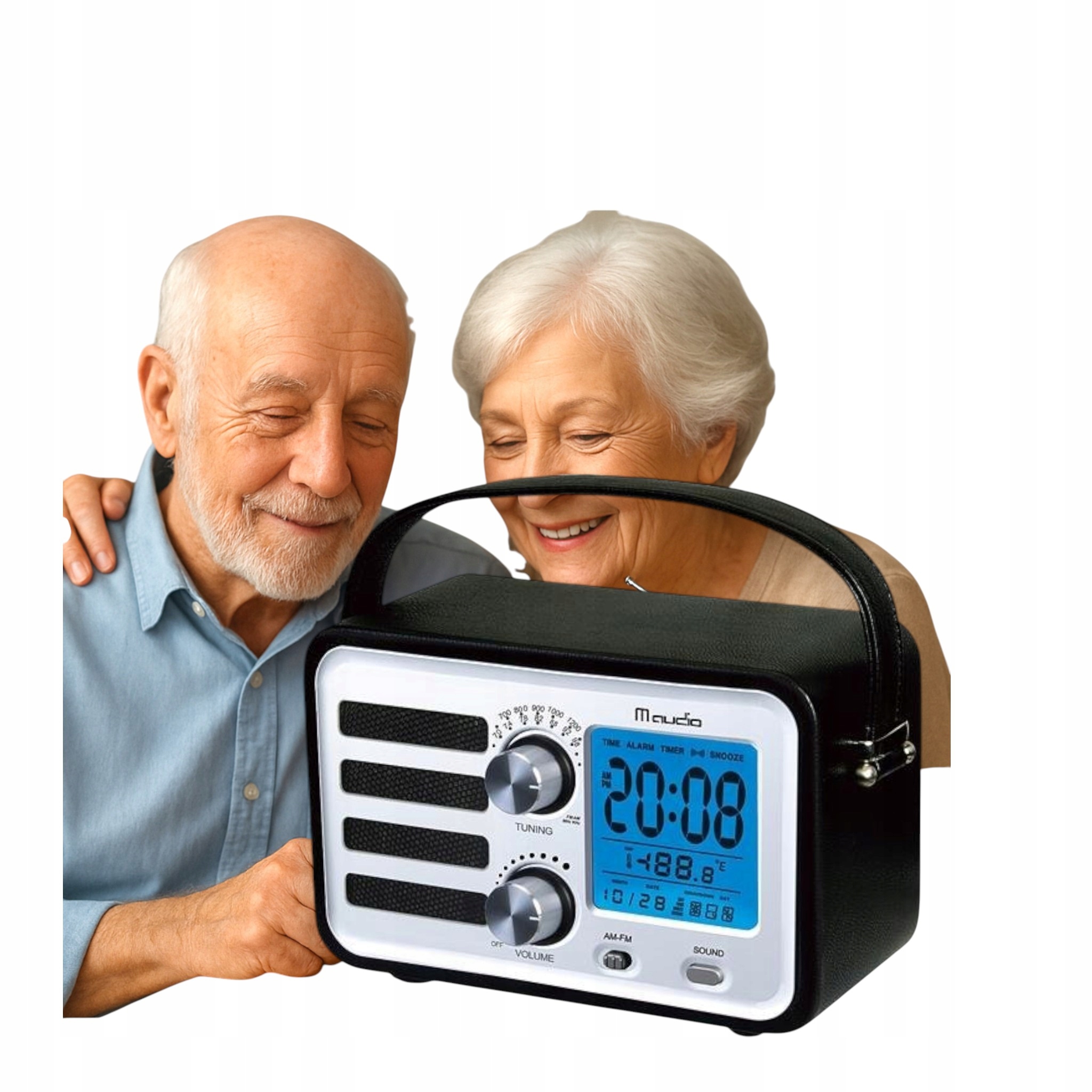 Přenosné rádio do kuchyně s budíkem Aux, teploměr, kalendář
