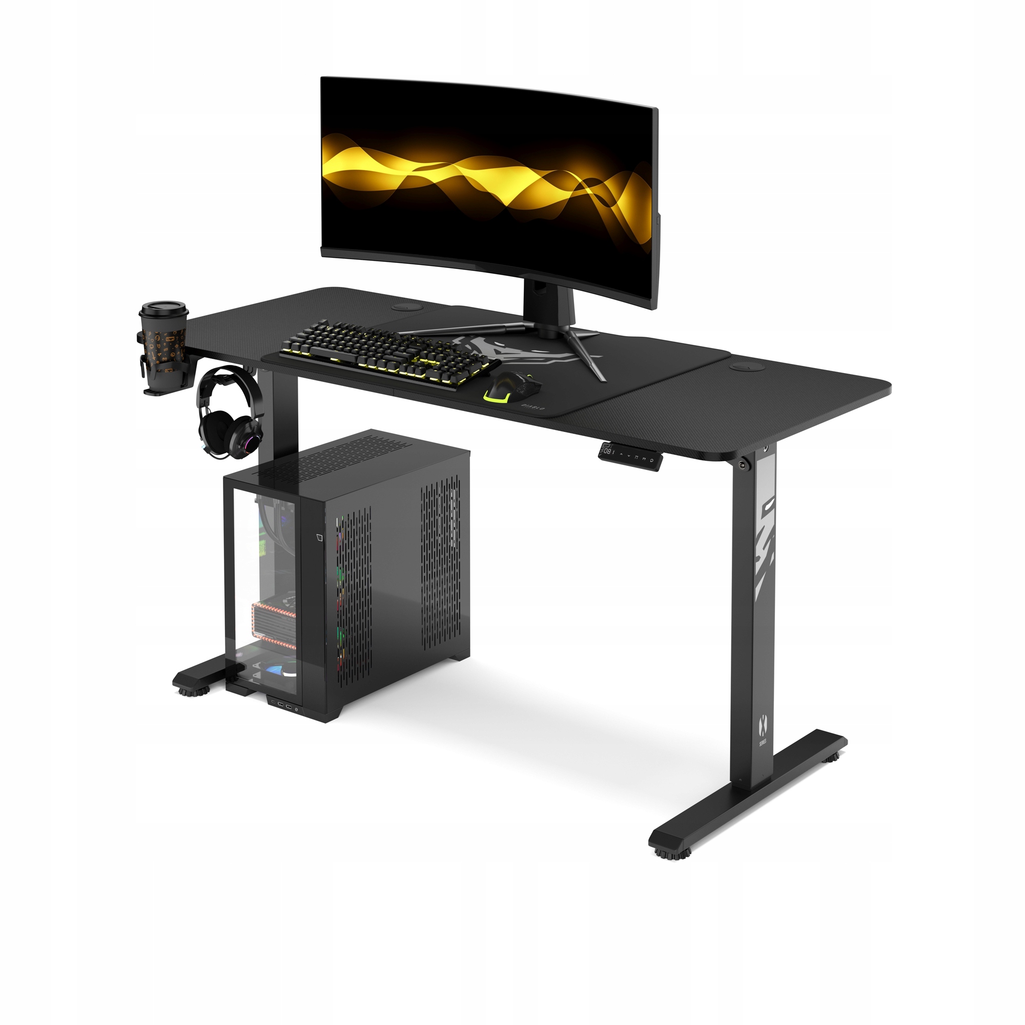 Stůl s elektrickým nastavením výšky 140 Cm Diablo X-tensio Černý