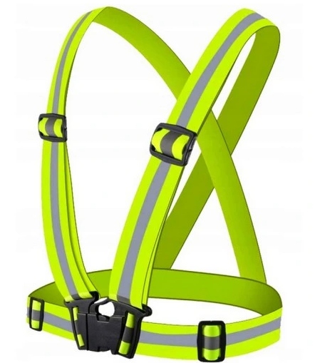 SZELKI ODBLASKOWE REGULOWANE KAMIZELKA OSTRZEGAWCZA DROGOWA NA SPACER MOTOR Kolor zielony