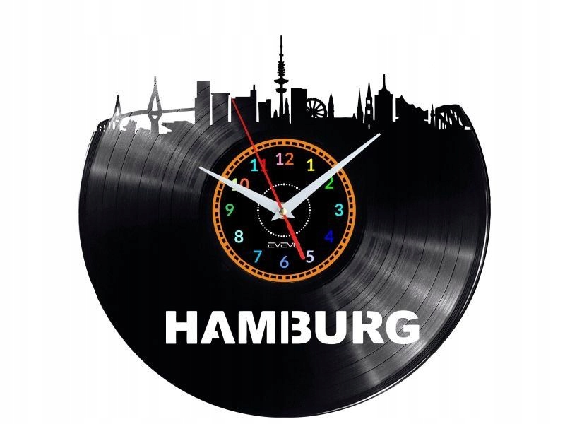 Hamburg Dárek Originální dekorace do domu Hodiny z vinylové desky