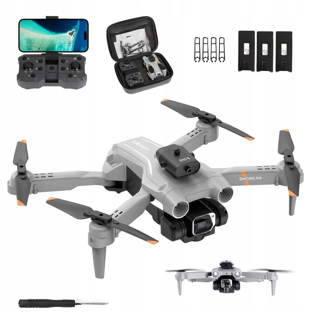 Dron K9 Kamery Dvě Kamery 4K Wifi Vyhýbání Se Překážkám S 3 Bateriemi