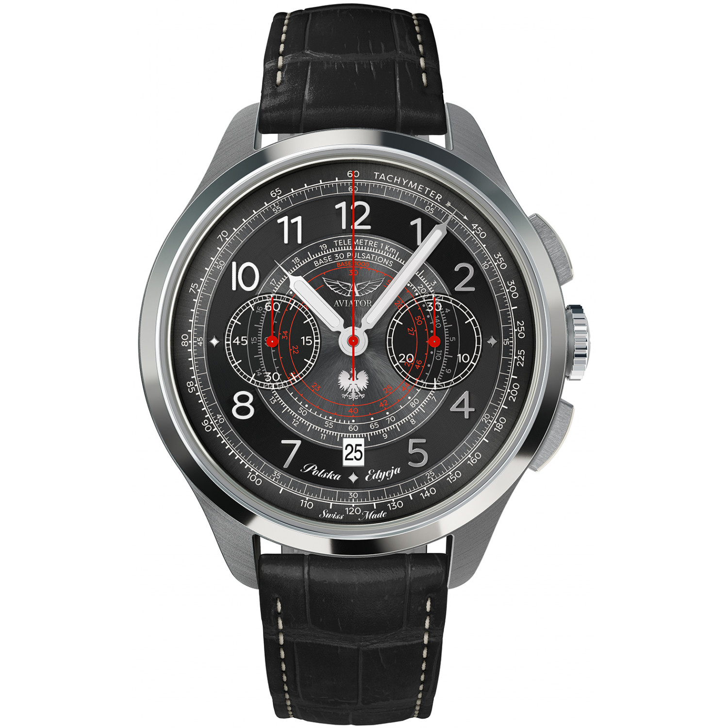 Zegarek Męski Aviator V.4.40.0.350.4 Pl czarny