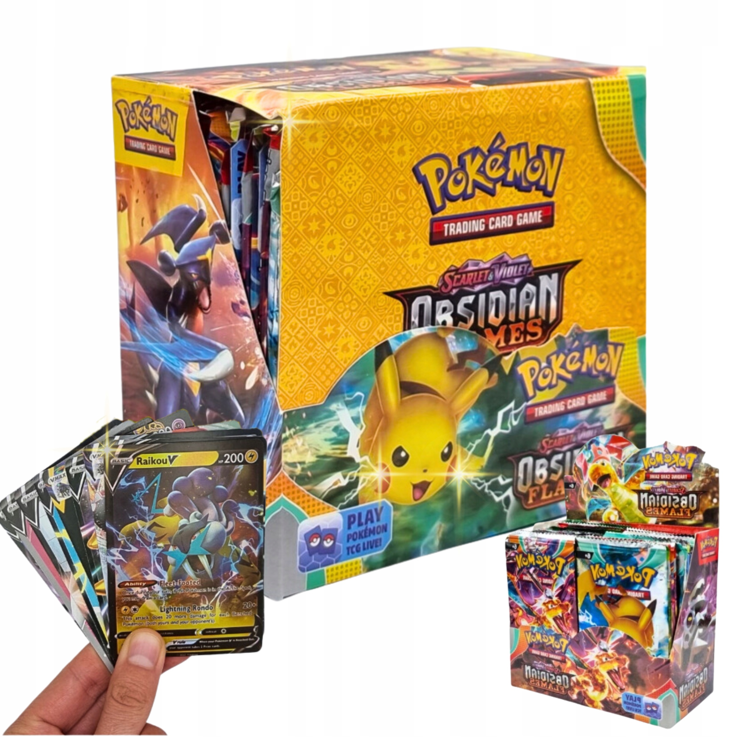 POKEMON KARTY MEGA BOX 360 KART KOLEKCJONERSKICH OBSIDIAN FLAMES + 20 KART Wydawca inny