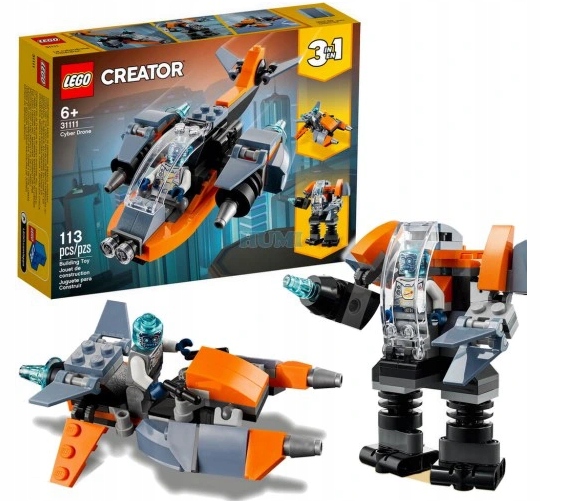 LEGO Creator 3 w 1 31111 Cyberdron 3 w 1 Wiek dziecka 6 lat +