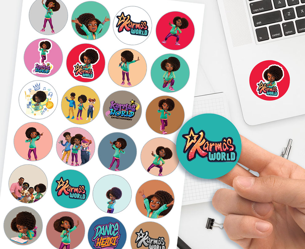 ZESTAW NAKLEJKI + TATUAŻE DLA DZIECI DZIECIĘCE ŚWIAT KARMY KARMA WORLD Stan opakowania oryginalne