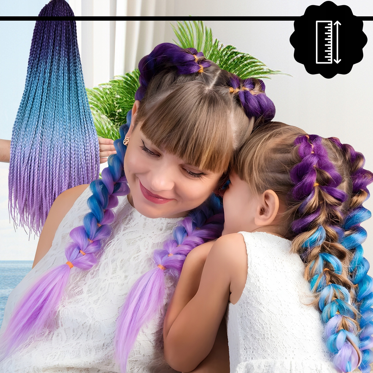 WŁOSY SYNTETYCZNE KOLOROWE OMBRE DOCZEPIANE DO WARKOCZYKÓW PASMA DŁUGIE 130 Metoda przedłużania inna