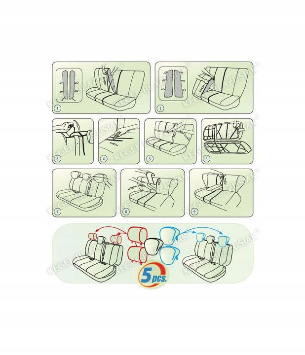 Komplet (przód+tył) szare WELUROWE pokrowce ELEGANCE (w opisie modele) L+ML Materiał poliester