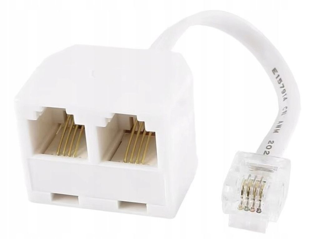Adapter przejście rozdzielacz złącze wtyk 6p4c 2x gniazdo RJ11 z kablem