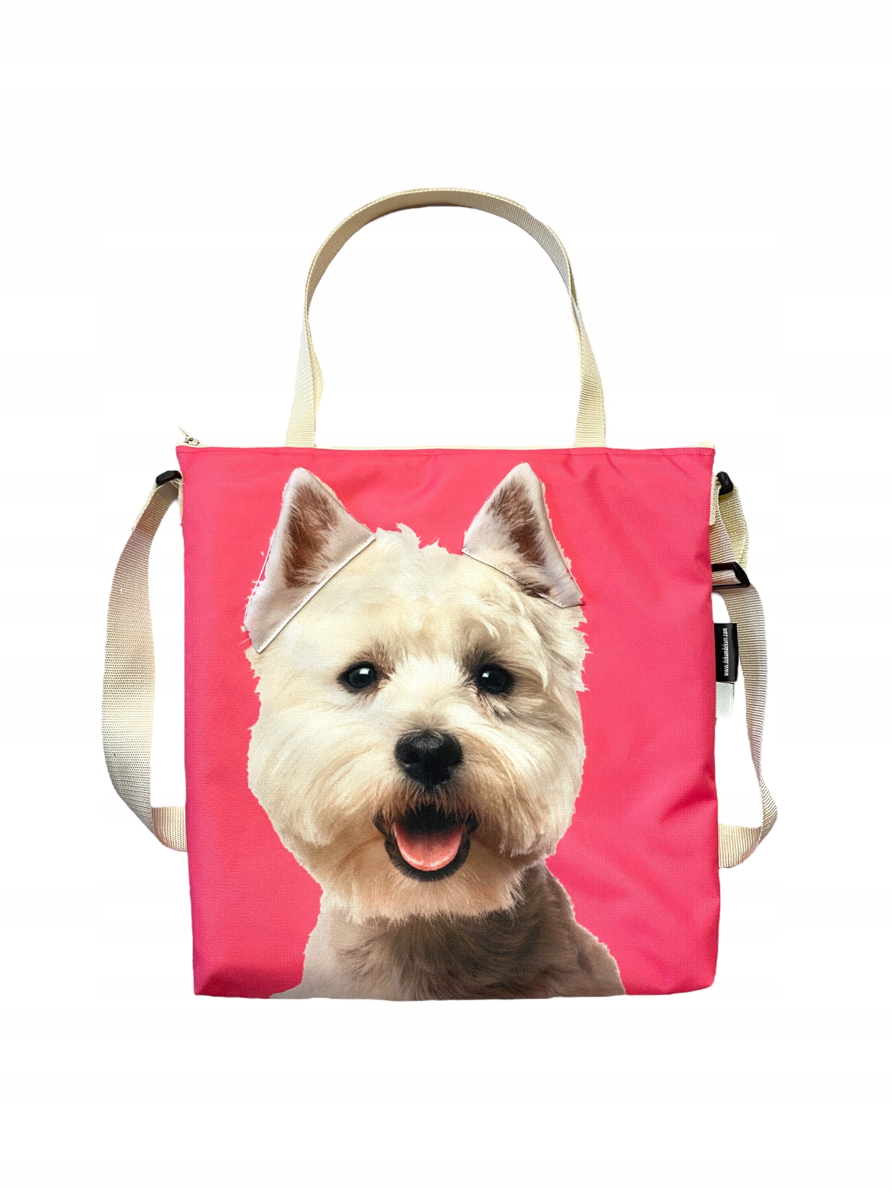 Taška Velká shopper 3D s houbičkou se psem Westie West