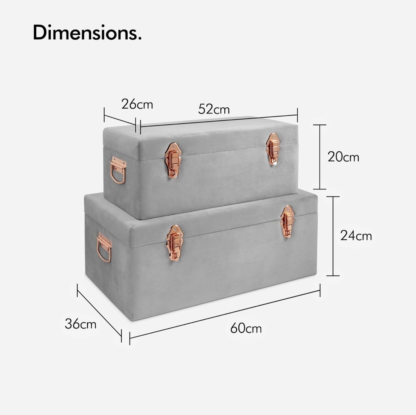 Kufer do przechowywania Zestaw 2 skrzyń Głębokość mebla 36 cm