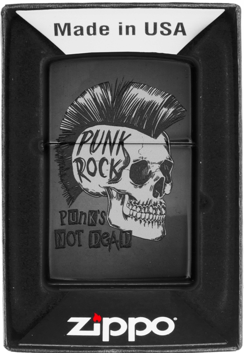 Zapalovač Zippo Punk Rock Skull 60006559 Větruodolný benzínový