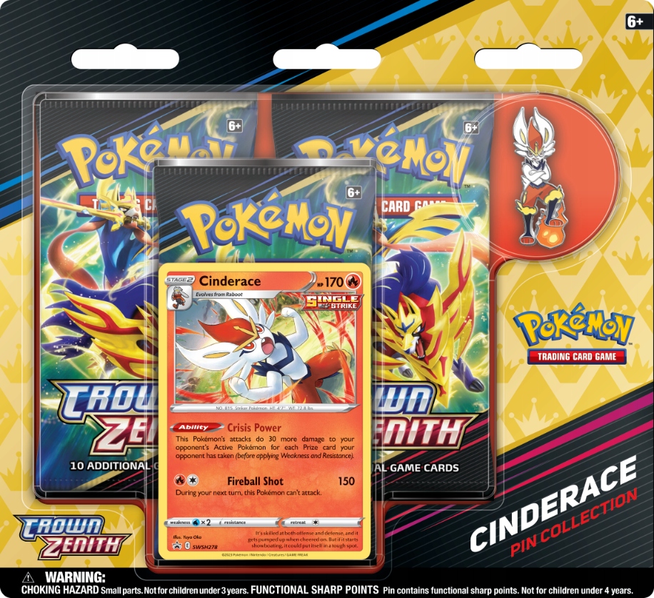 

Pokemon Tcg: Crown Zenith Pin Collection Cinderace