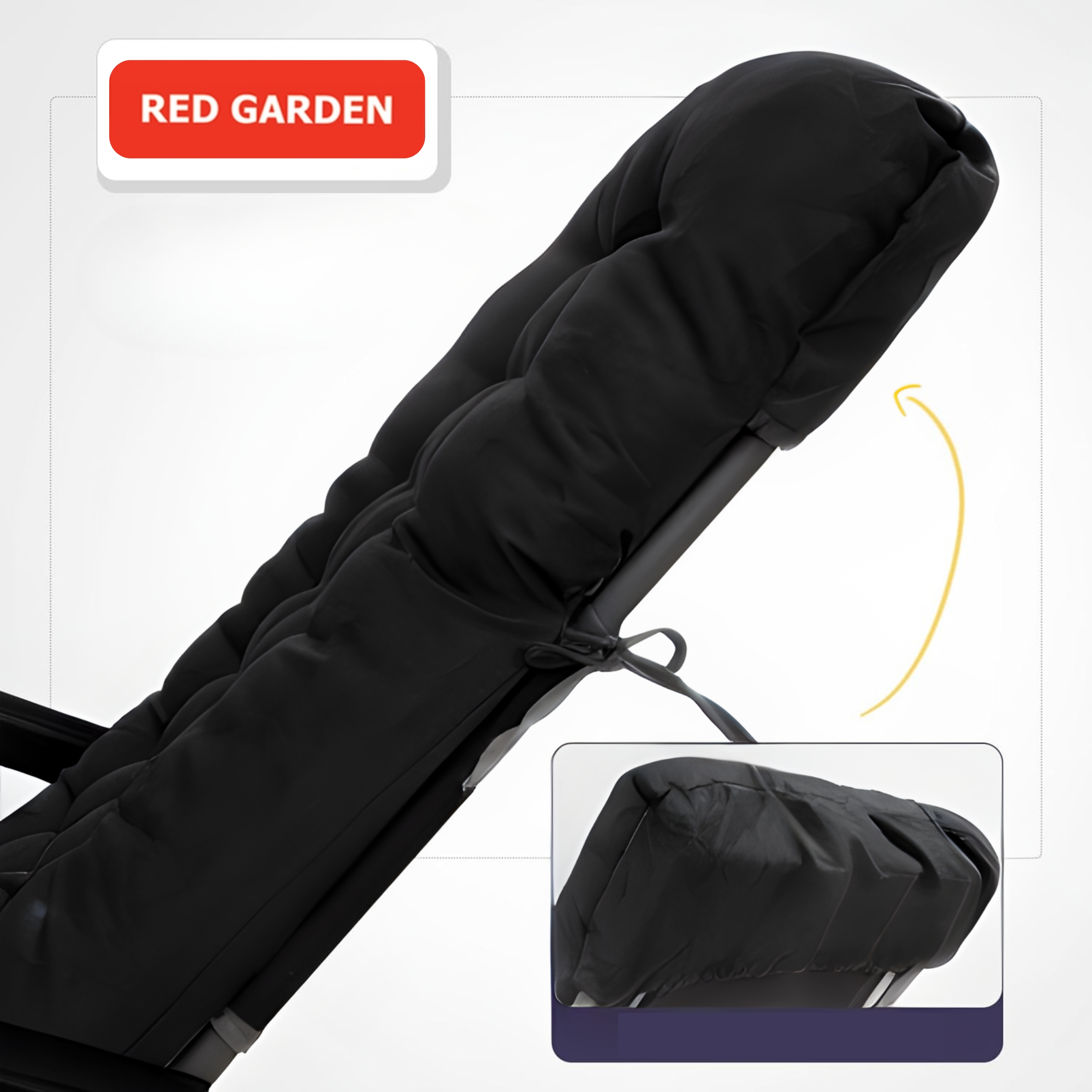 Poduszka na leżak ogrodowy GRUBA MIĘKKA WYGODNA 160 x 50 cm CZARNA PIKOWANA EAN (GTIN) 5906196200390