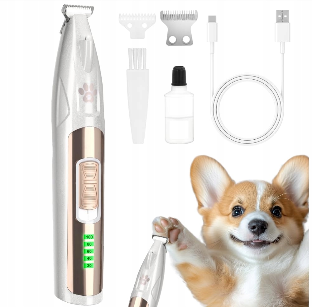 Levně Techmur Zastřihovač tlapek pro psy s Led osvětlením Tiché napájení Usb C