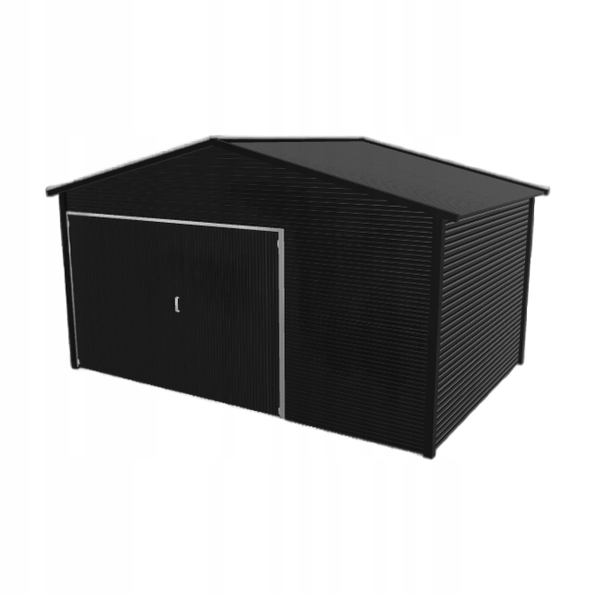 Plechová garáž 4.5 x 3 m jednopolohová, dvouspádová, černá