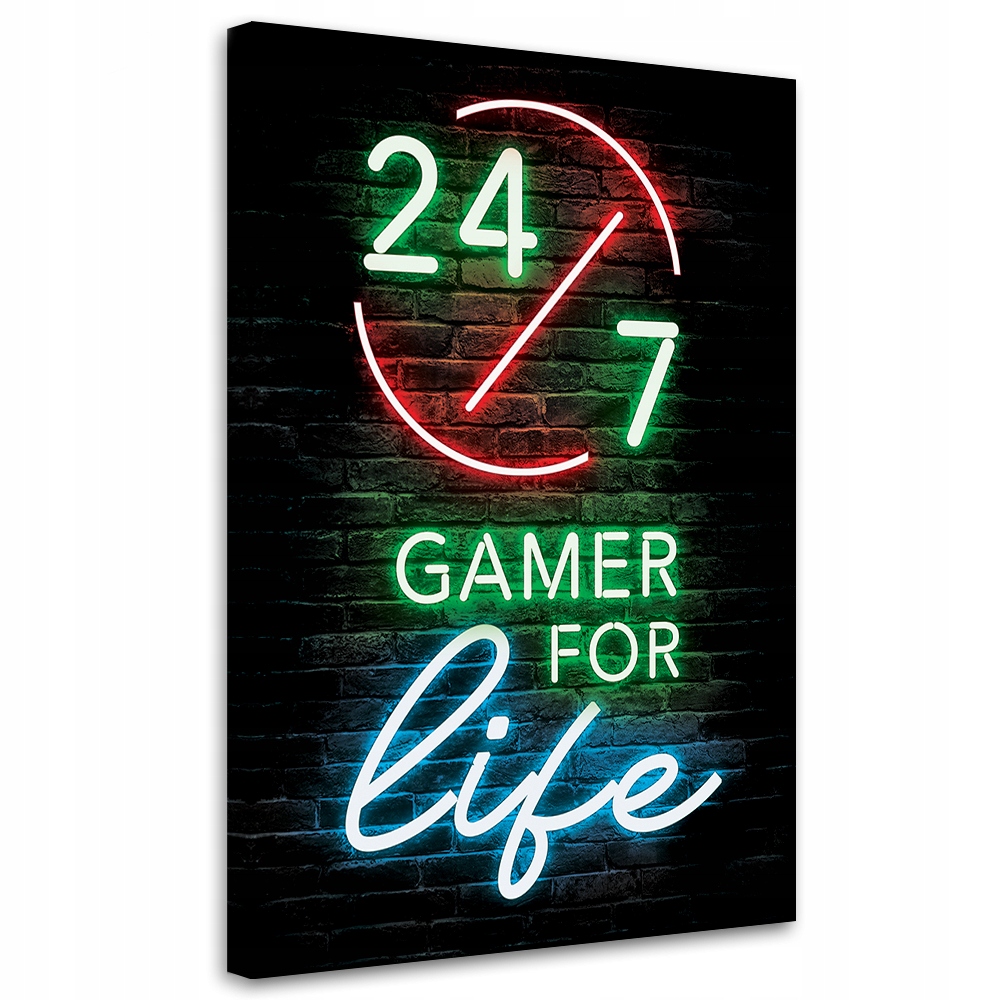 Obraz na plátne, Nápis Gamer for life 80x120