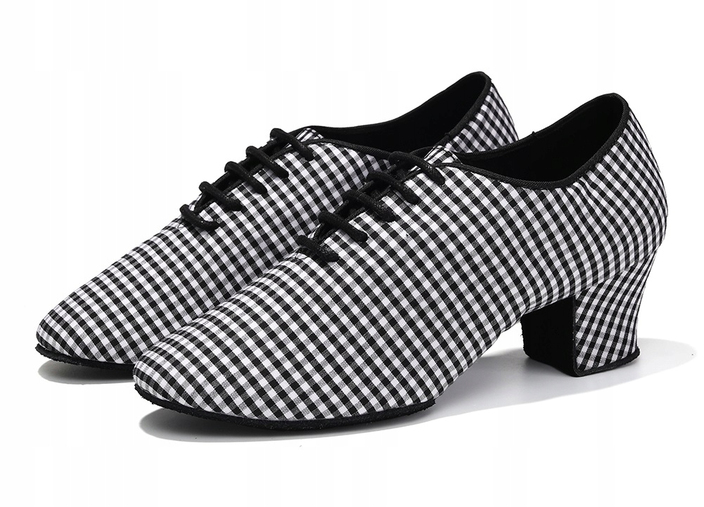 Buty Do Tańca Taneczne Treningowe Praktisy Ćwiczki W Kratę Stylowe 5cm R.35