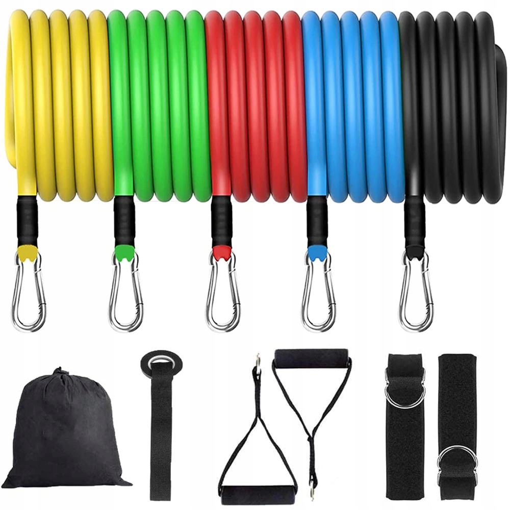 ZESTAW 5 GUM OPOROWYCH DO ĆWICZEŃ + RĄCZKI