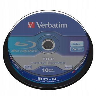 Verbatim Bd-r Single Layer 25GB cake box 43742 6x 10-pack, do archiwizacji