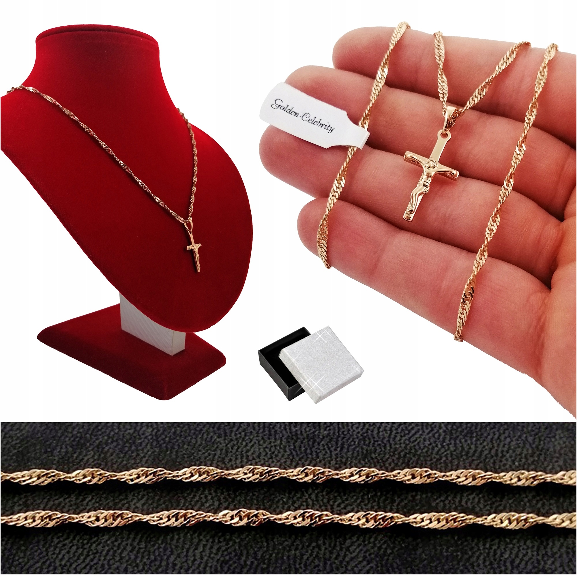 

Piękny Naszyjnik Singapur Mały Krzyżyk Dla Kobiety